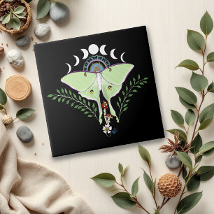 Carreau Lune Papillon Éthéré Vert Mystique Céleste