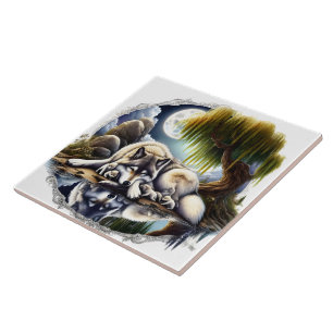 Carreau Lune Sérénité Un Loup Slumpteur
