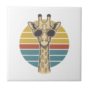 Carreau Lunettes de soleil girafe vintage vecteur crépuscu