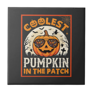 Carreau Lunettes de soleil Halloween Citrouille la plus co