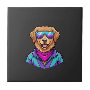 Carreau Lunettes de soleil pour chien mignon Art néon rétr