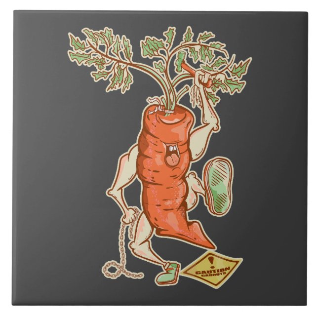 Carreau Lutte contre les carottes Légumes amusants (Devant)