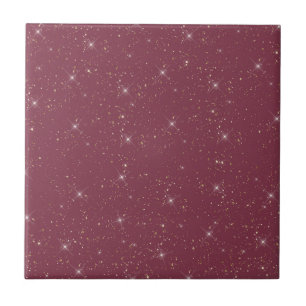 Carreau Luxe bordeaux brillant parties scintillant d'or co