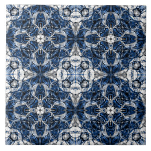 Carreau Luxe, élégant, ornementale bleu marine et blanc