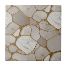 Luxueuse mosaïque de marbre doré - Elégante et ori