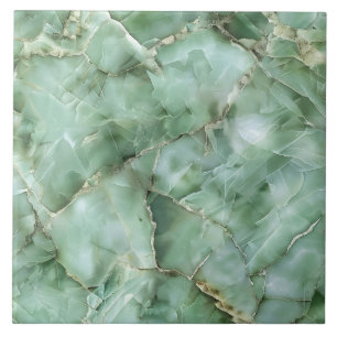 Carreau Luxueux Green Gemstone Moderne Glam esthétique
