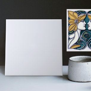 Carreau Lys Art Déco Correspondant Unicolor Bleu clair