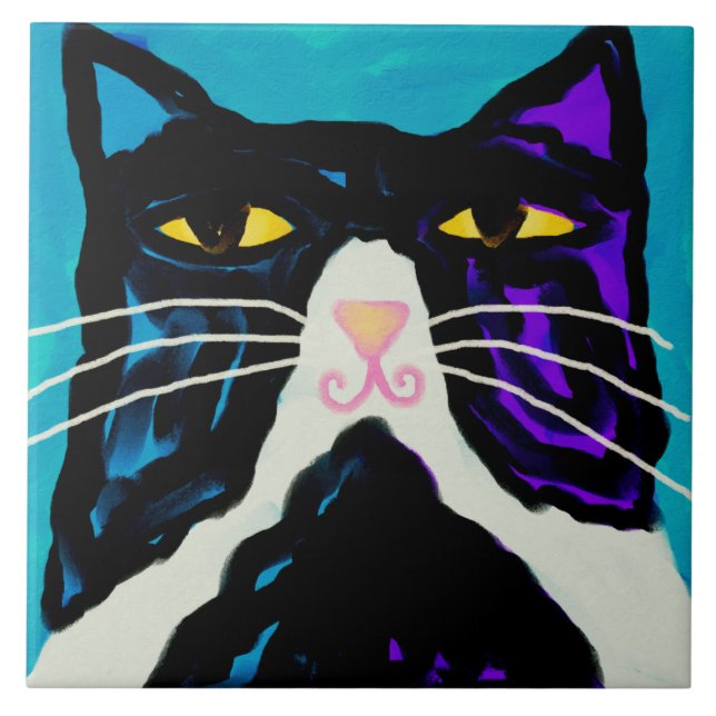 Carreau M. Big Stuff Peinture Abstraite de chats (Devant)