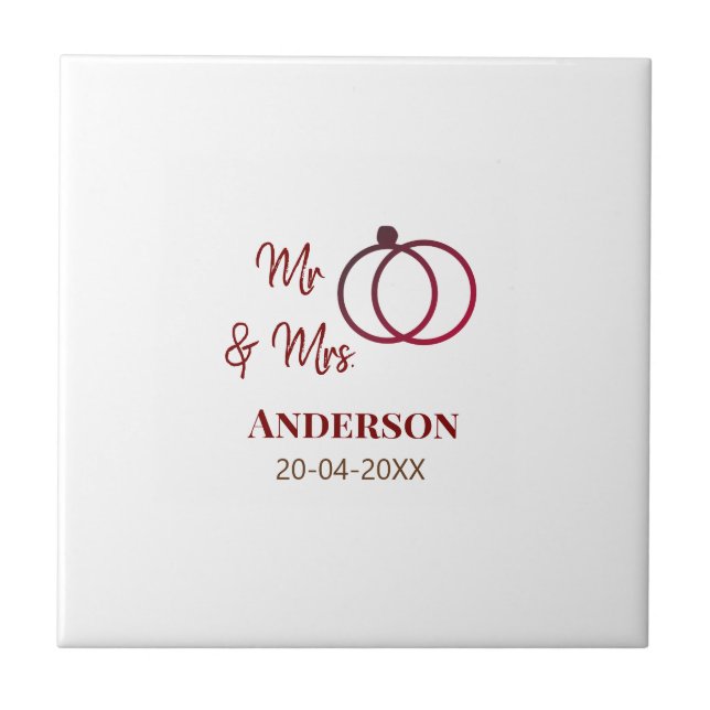 Carreau M. & Mme ajouter nom de famille date année mariage (Devant)