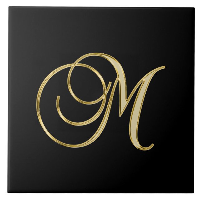 Carreau M monogramme Gold Script (Devant)