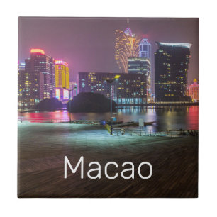 Carreau Macao Casino Skyline Panorama Chine Nuit