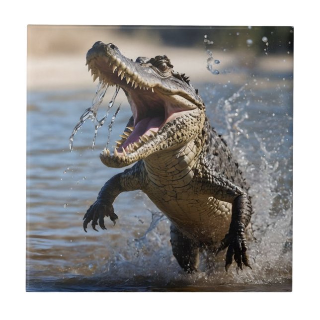 Carreau Mâchoires effrayantes : Crocodile australien sauta (Devant)