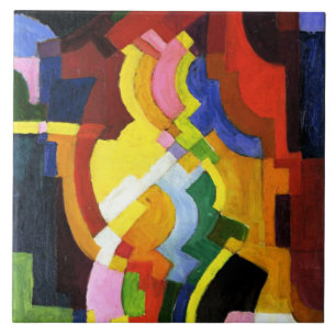 Carreau Macke - Farbige Formen III, oeuvre abstraite