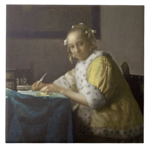 Carreau Madame Writing, C. 1665 (huile sur la toile)
