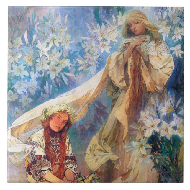 Carreau Madonna de la Lily, Mucha (Devant)