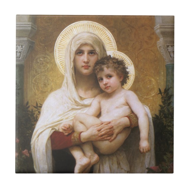 Carreau Madonna des Roses par Bouguereau (Devant)
