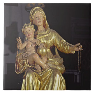 Carreau Madonna et enfant, XVIIème siècle (bois doré)