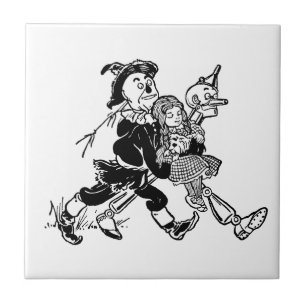Carreau Magicien d'Oz vintage Dorothy dormant avec des pav