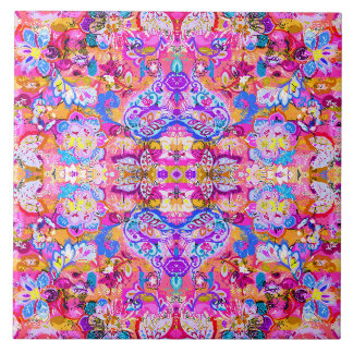 Carreau Magie colorée abstraite florale