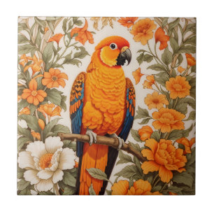 Carreau Magnifique Conure Soleil Inspiré de William Morris