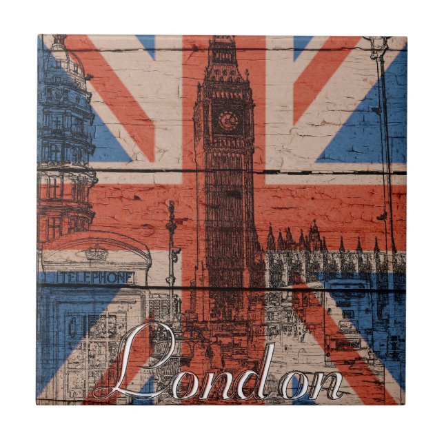 Carreau Magnifique grunge en bois cool tendance U.k. fanio (Devant)