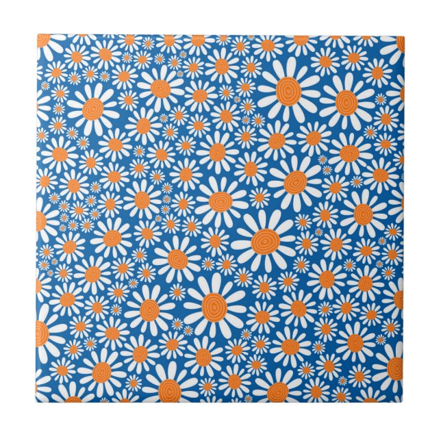 Carreau Magnifique Motif Retro Daisy (Devant)