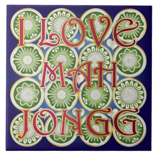 Carreau Mah Jongg Valentine I Love MJ