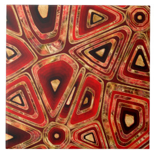 Carreau Mahogany Cellules en marbre rouge