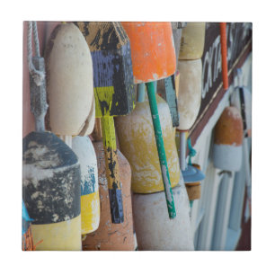 Carreau Maine, Bar Harbour. Bouées colorées de trappes à h