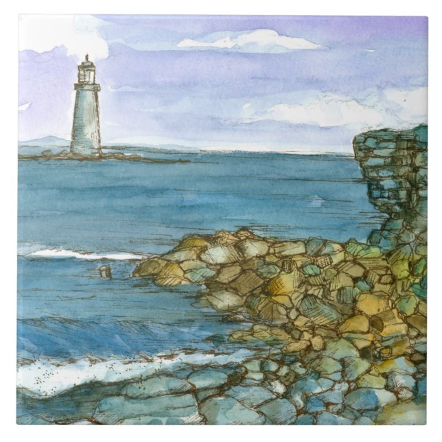 Carreau Maine Phare Rocky Coastline Océan (Devant)