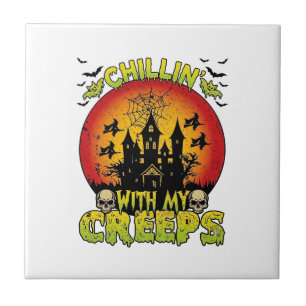 Carreau Maison hantée de Chill Creeps Halloween Sorcières