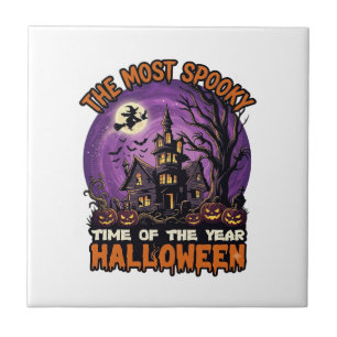 Carreau Maison hantée de Halloween la plus effrayante Sorc