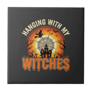Carreau Maison Hantée d'Halloween avec mes Sorcières