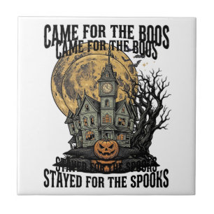 Carreau Maison Hantée Halloween Gravure Vintage T Spooky