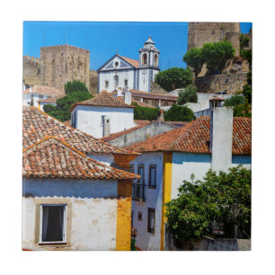 Carreau Maisons traditionnelles aux toits rouges  Portugal