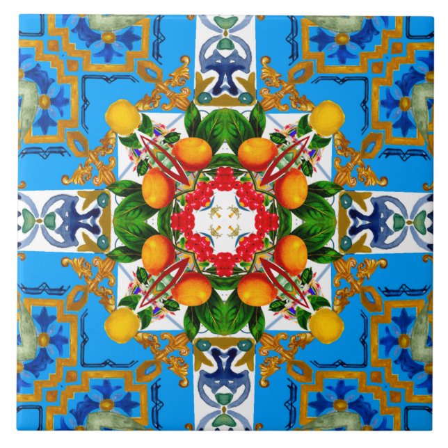 Carreau Majolica, carrelage méditerranéen, (Devant)