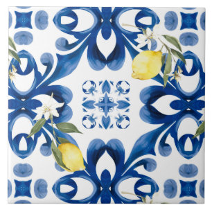 Carreau Majolica, citron, tuiles siciliennes, Carrelage en