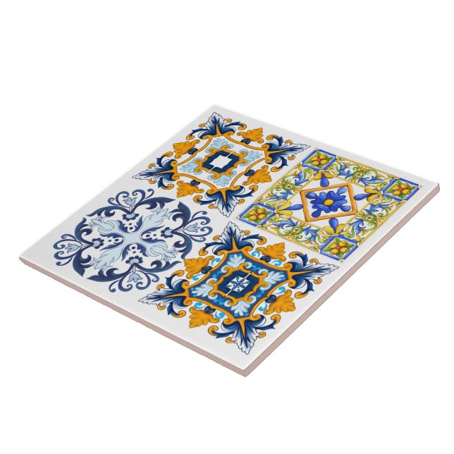 Carreau Majolica, citrons, tuiles siciliennes  (Côté)