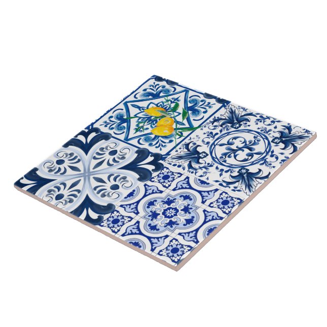 Carreau Majolica, tuiles, citrons, tuiles siciliennes  (Côté)