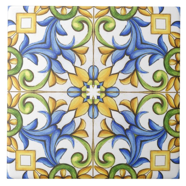 Carreau Majolica, tuiles méditerranéennes, (Devant)