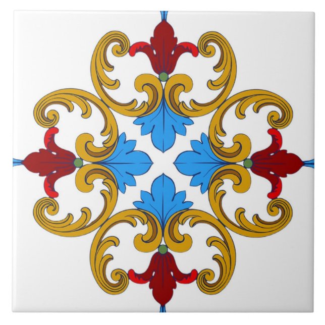 Carreau Majolica, tuiles méditerranéennes, (Devant)