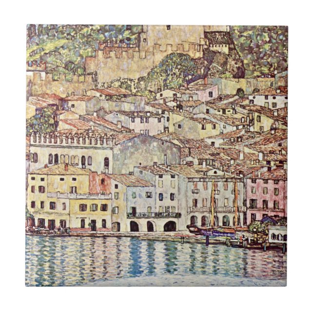 Carreau Malcesine au lac de Garde par Gustav Klimt (Devant)