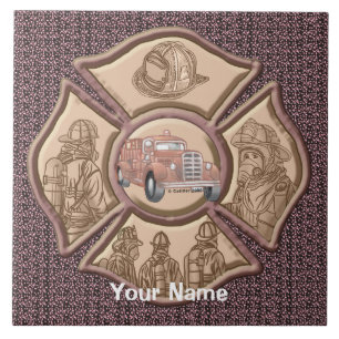 Carreau Maltese Cross Rev Firefighter Carrelage en céramiq