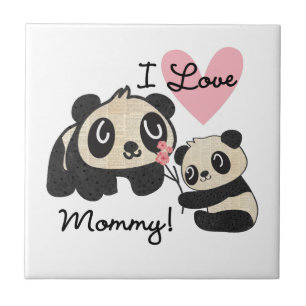 Carreau Maman d'amour des pandas I
