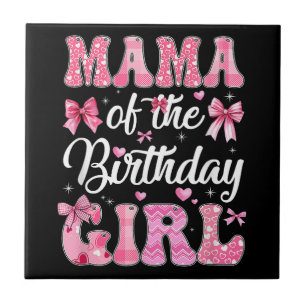 Carreau Maman De La Fille Anniversaire Famille Rose Coquet