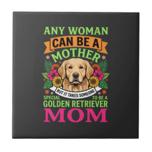 Carreau Maman Golden Retriever Fleurie Amoureuse des Chien