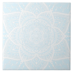 Carreau Mandala bleu et blanc - Loergann en Arctique
