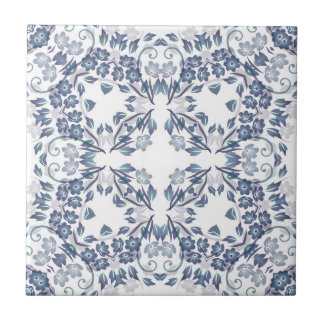 Carreau Mandala bleu poussiéreux
