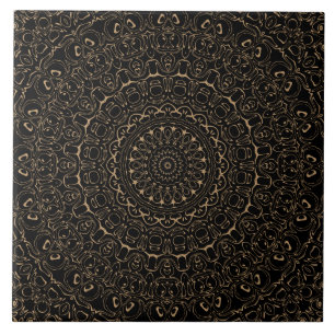 Carreau Mandala Camel Tan à l'élégante symétrie
