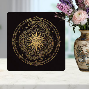 Carreau Mandala céleste du serpent doré ésotérique Soleil 